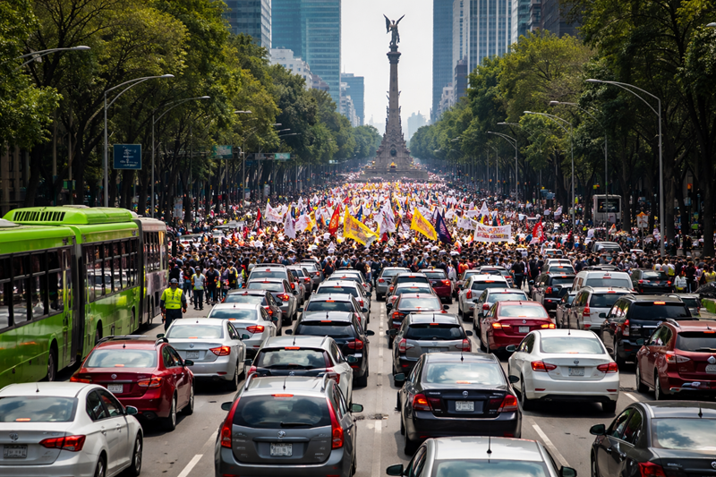 Tarde complicada en CDMX: marchas, tráfico y presión en el Metro